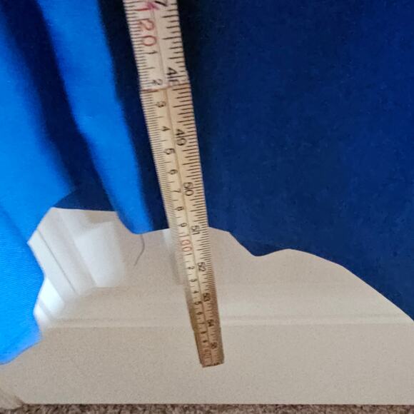 Vintage Handmade Shirt Dress Womens 1X Blue Lagenlook 80s Pleated Midi Retro - Picture 8 of 10